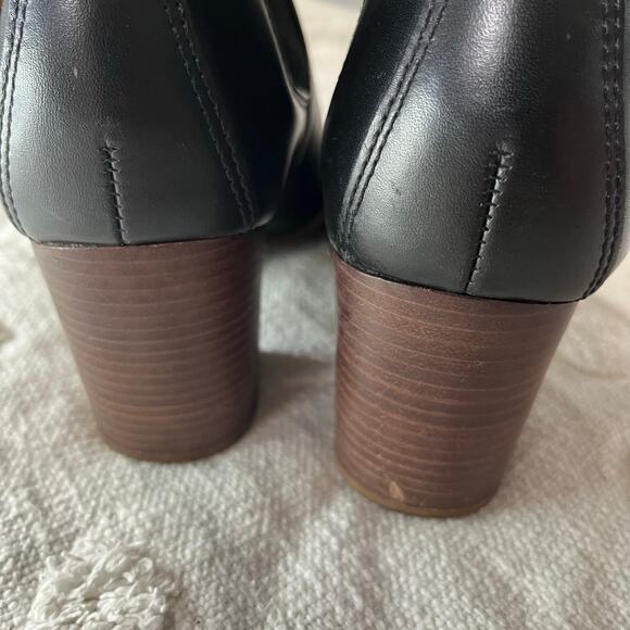 Madewell The Regan Boot Black Leather Size 10 Chelsea Heel Pull On Minimal - Picture 7 of 8